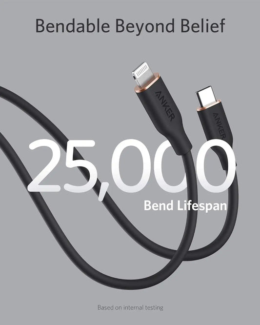 Anker 641 PowerLine III USB-C to Lightning (6ft, Black) – A8663