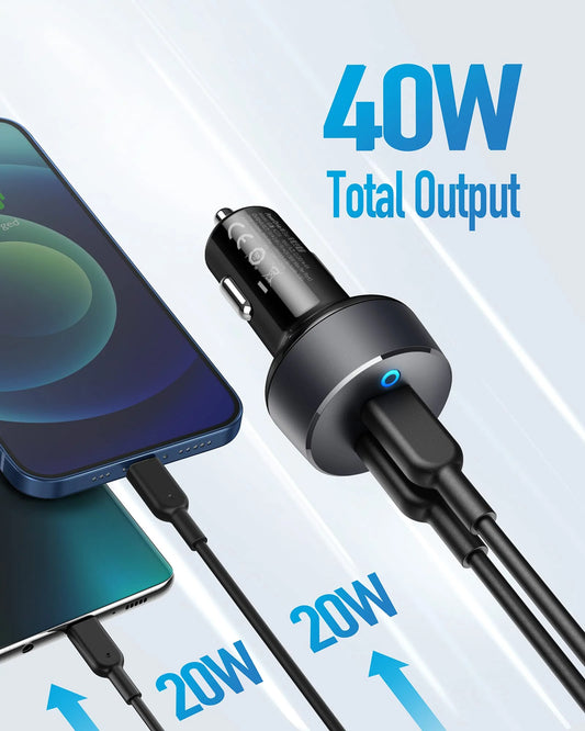 Anker PowerDrive III Duo USB-C Car Charger 40W – A2724