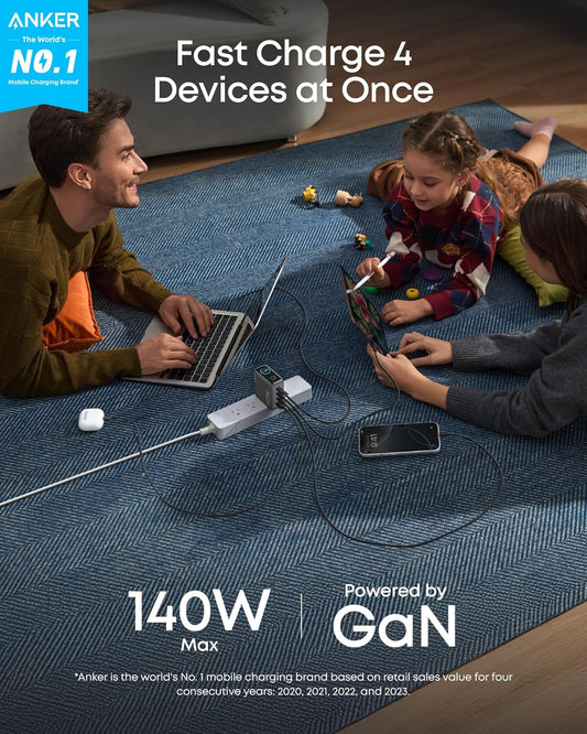 Anker Zolo Charger (140W, 4 Ports, GaN) – B2697