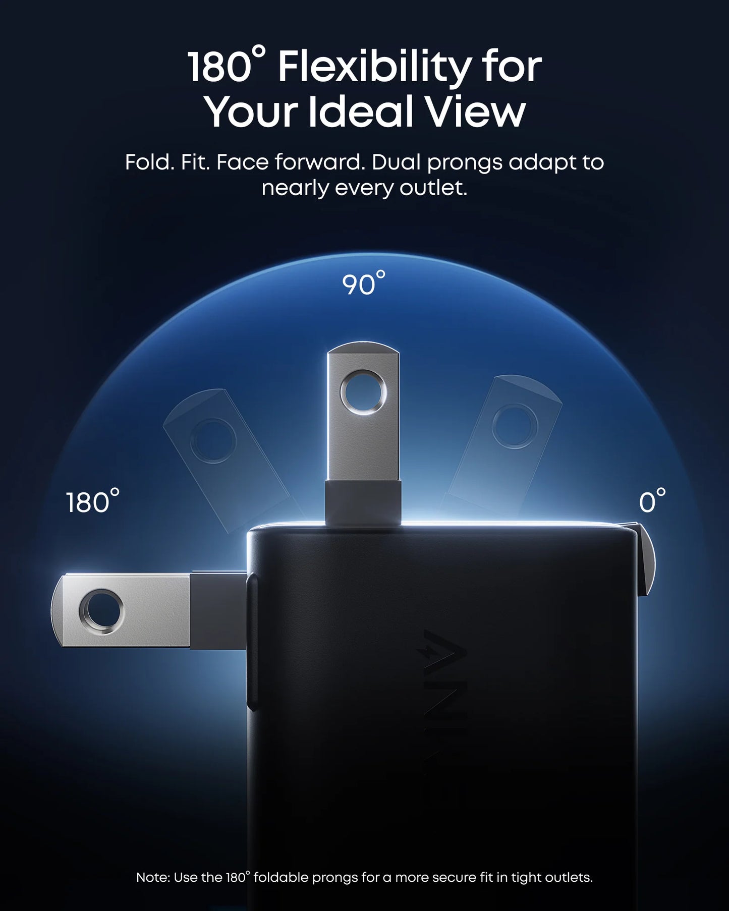 Anker Nano Charger (45W, Smart Display, 180° Foldable) Aurora White – A121D