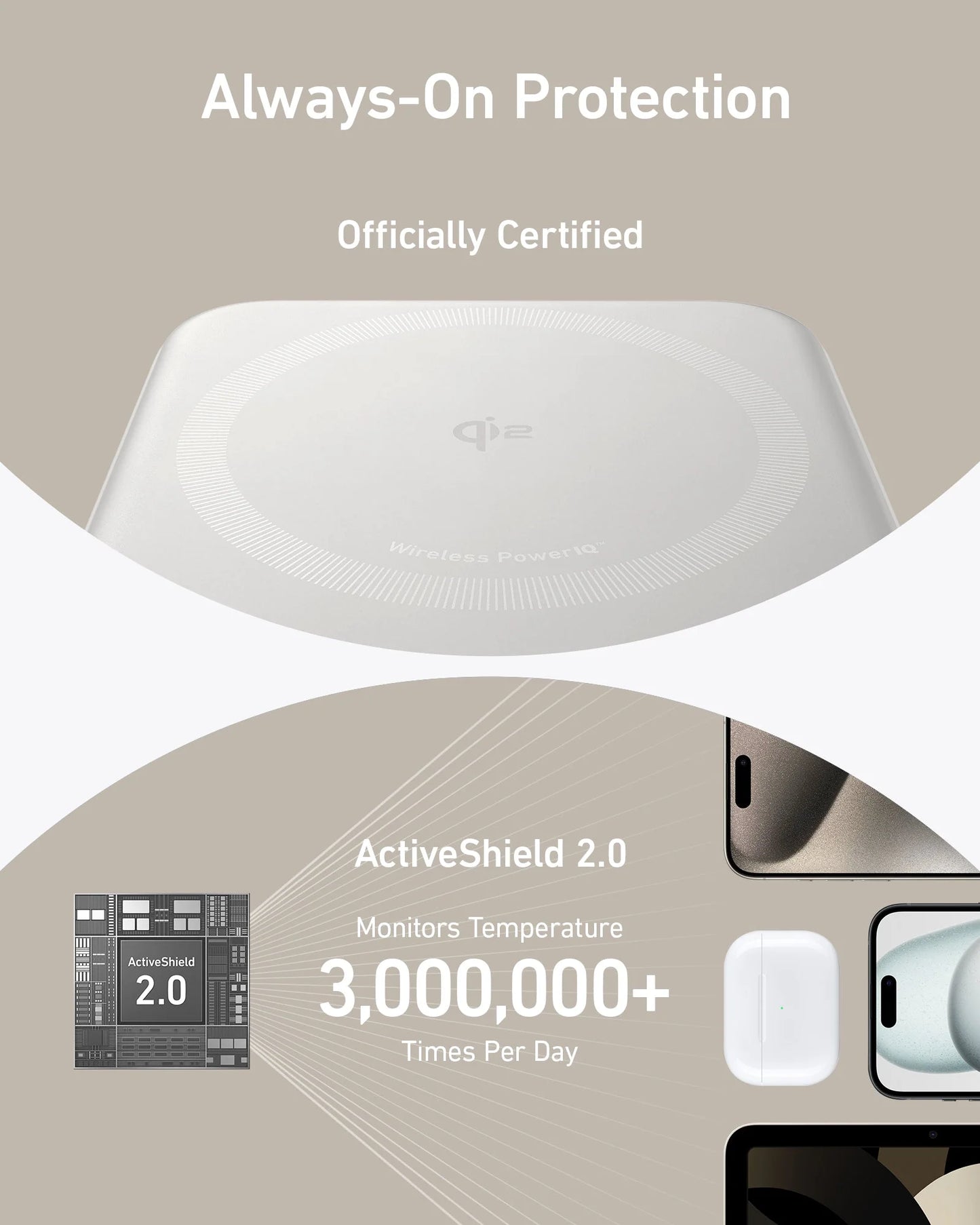 Anker Nano MagGo Power Bank 10k 15w Ultra-Fast Magnetic Charging with Smart Display (Shell White) – A110Z