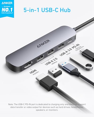 Anker USB-C Hub (5-in-1, 4K HDMI) - A8357