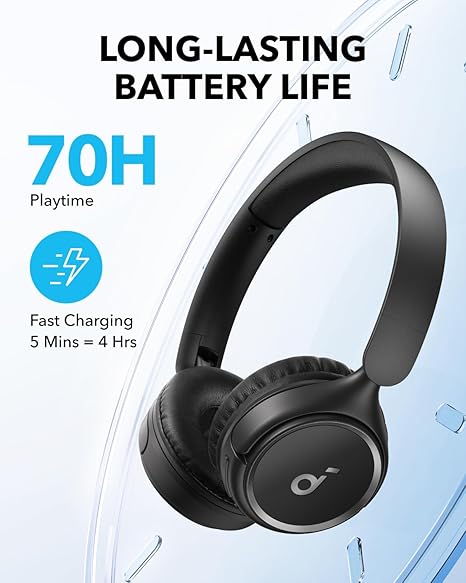 Anker Soundcore H30i Wireless On-Ear Headphones Jet Black - A3012