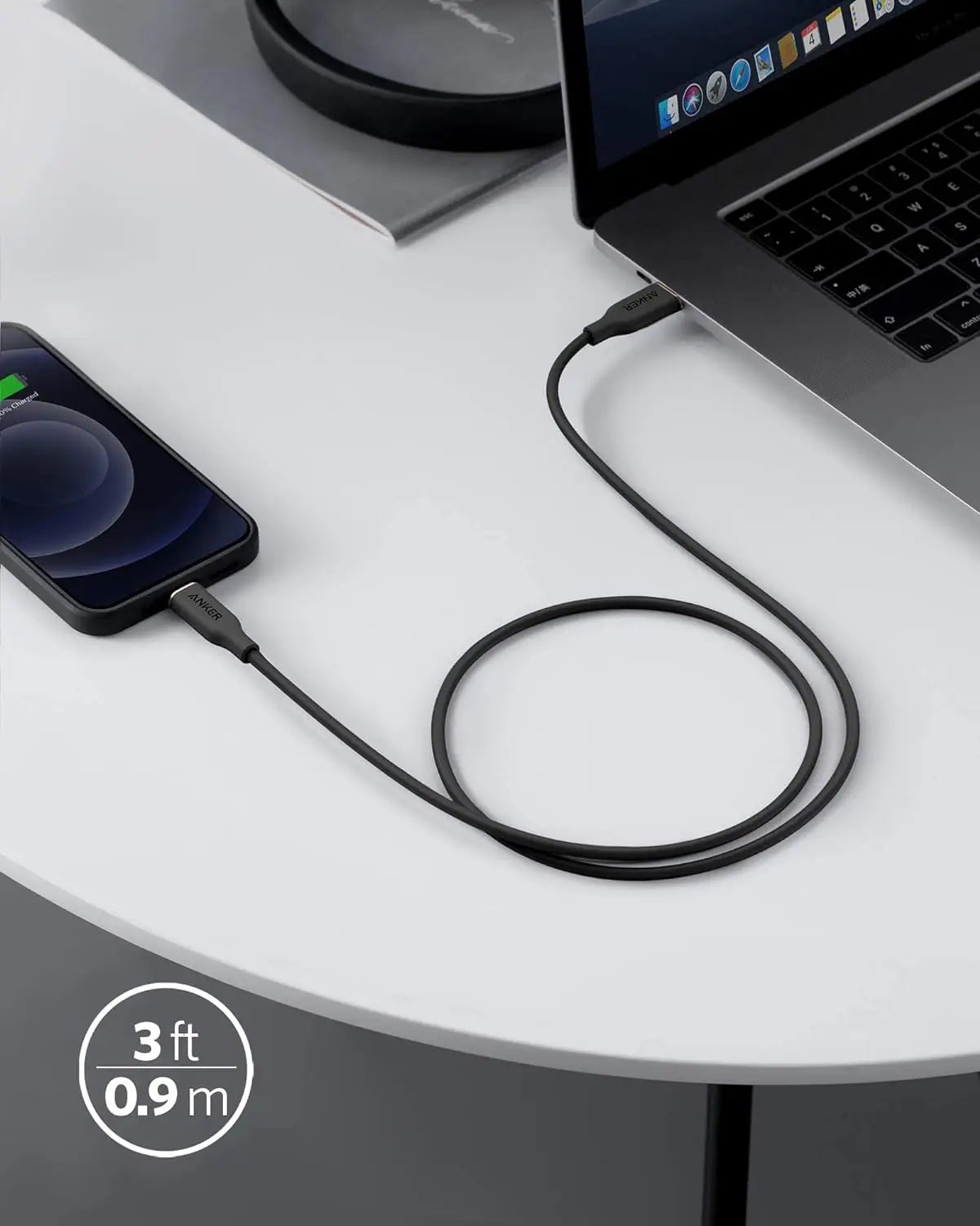 Anker 641 PowerLine III USB-C to Lightning (6ft, Black) – A8663