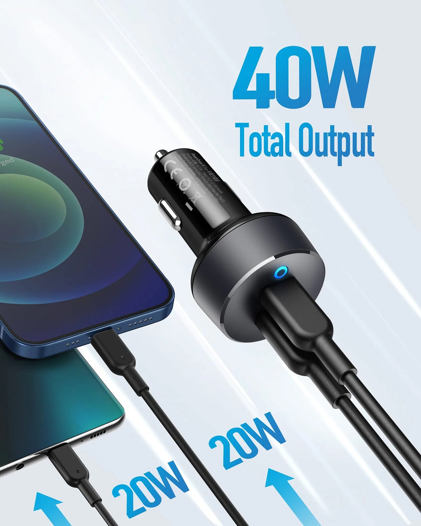 Anker PowerDrive III Duo USB-C Car Charger 40W – A2724