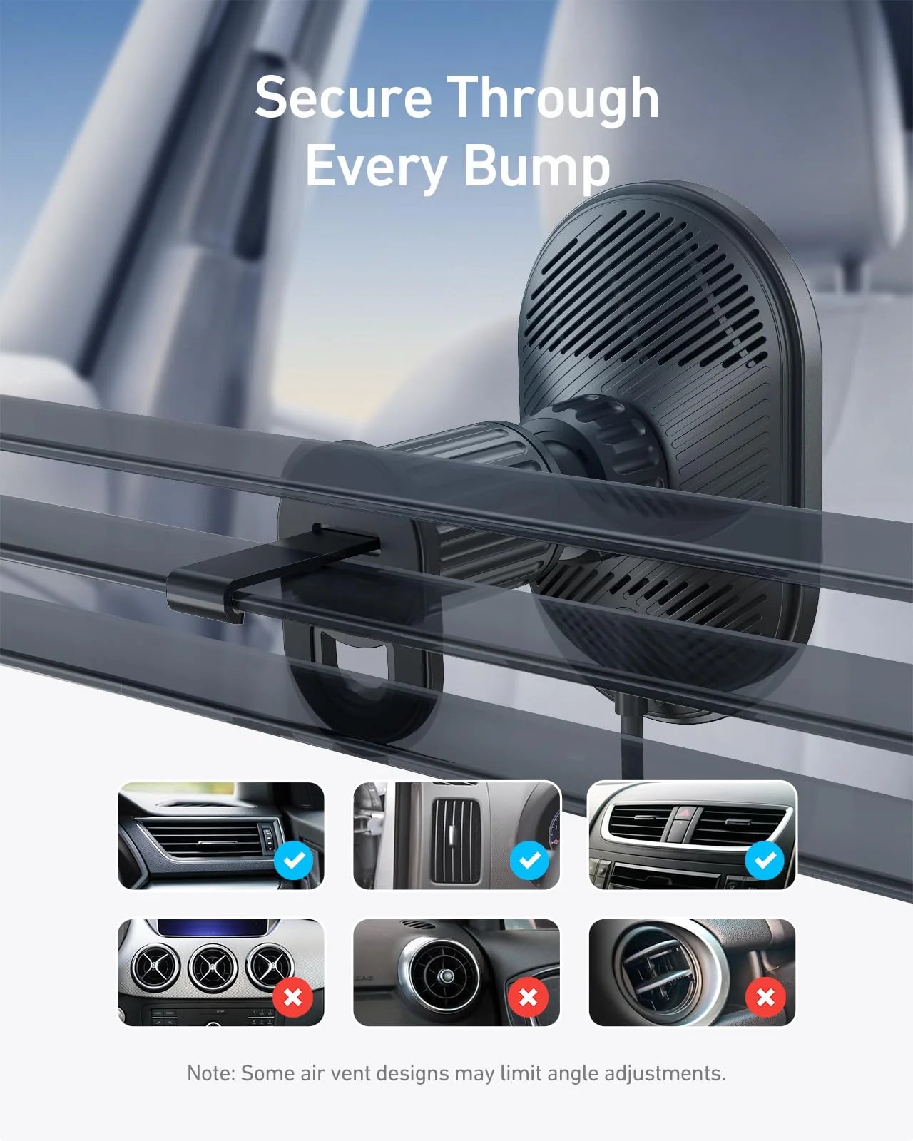 Anker MagGo Wireless Car Charger Qi2 (Pad, Built-In USB-C Cable) – B2932
