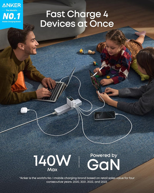 Anker Zolo Charger (140W, 4 Ports, GaN) Silver – B2697