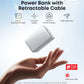 Anker Nano 10000mAh 45W with Built-In Retractable USB-C Cable  PowerBank (Aurora White) – A1638