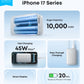 Anker Nano 10000mAh 45W with Built-In Retractable USB-C Cable  PowerBank (Aurora White) – A1638