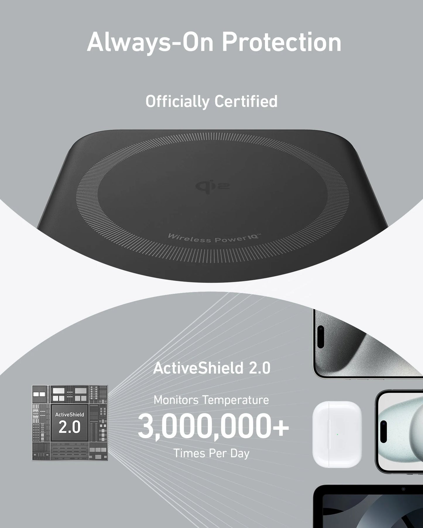 Anker Nano MagGo Power Bank 10k 15w Ultra-Fast Magnetic Charging with Smart Display (Black Stone) – A110Z