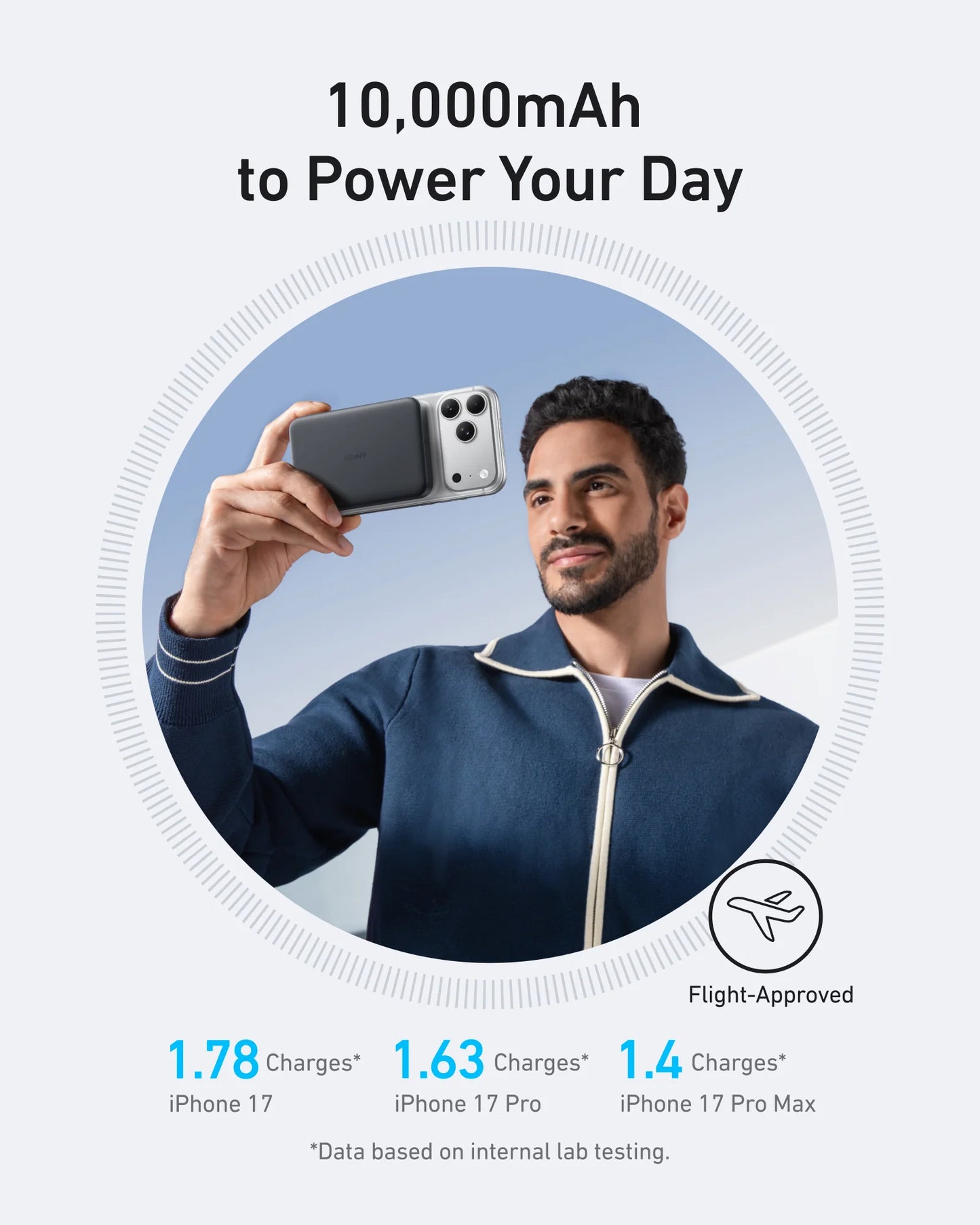 Anker MagGo Ultra Slim PowerBank 10000mAh Qi2 Certified 15W Stone Black – A1664