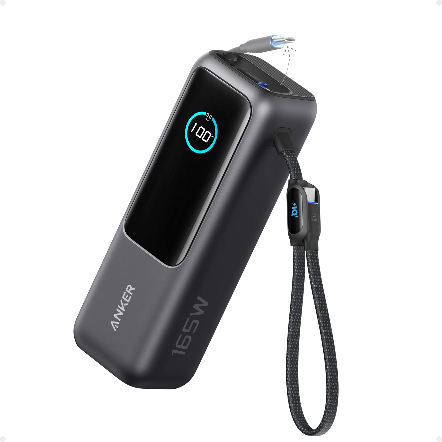Anker Zolo Power Bank (25K, 165W, Built-In and Retractable Cables) – A1695