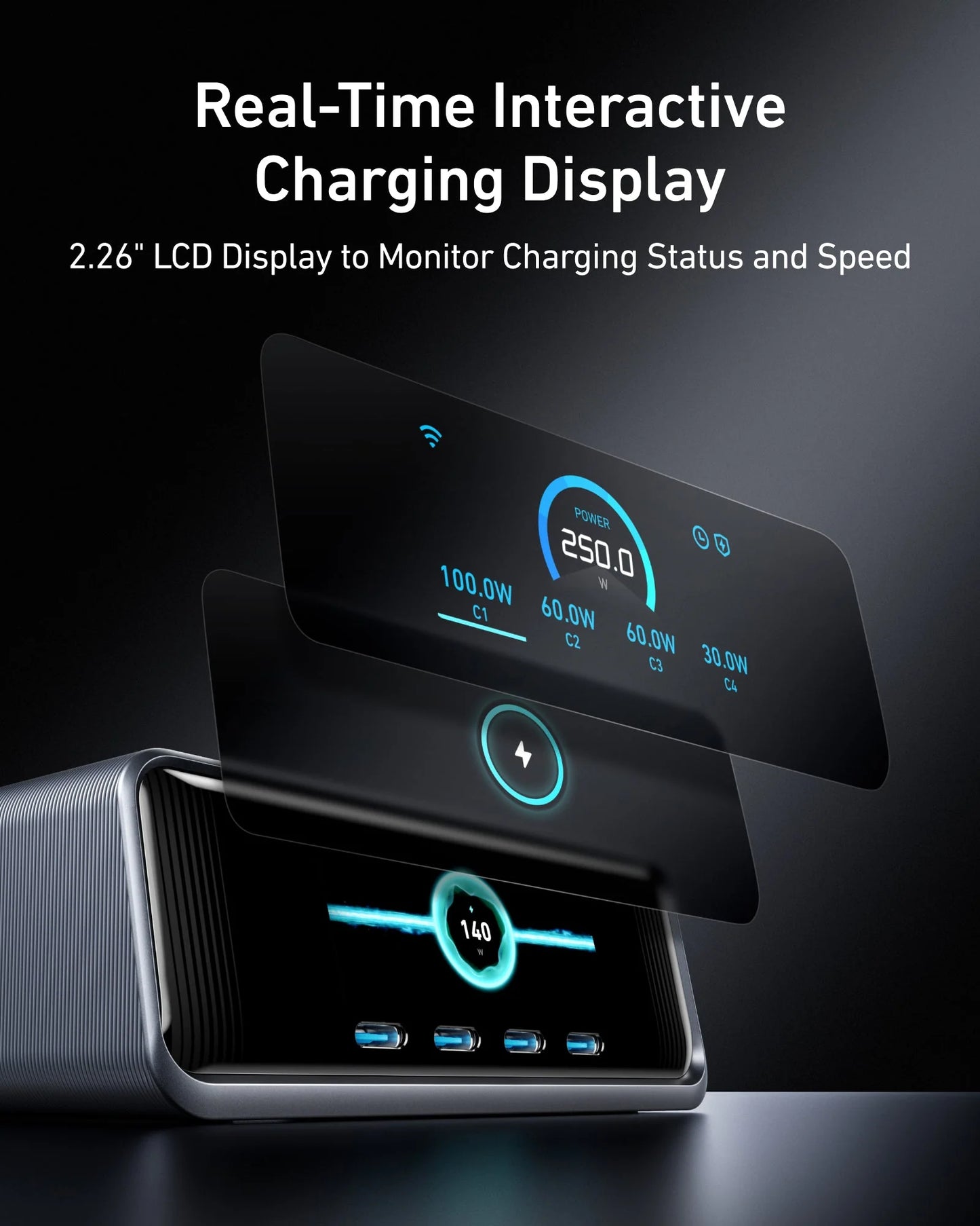 Anker Prime Charger 250W 6-Port GaN Charging Station – A2345