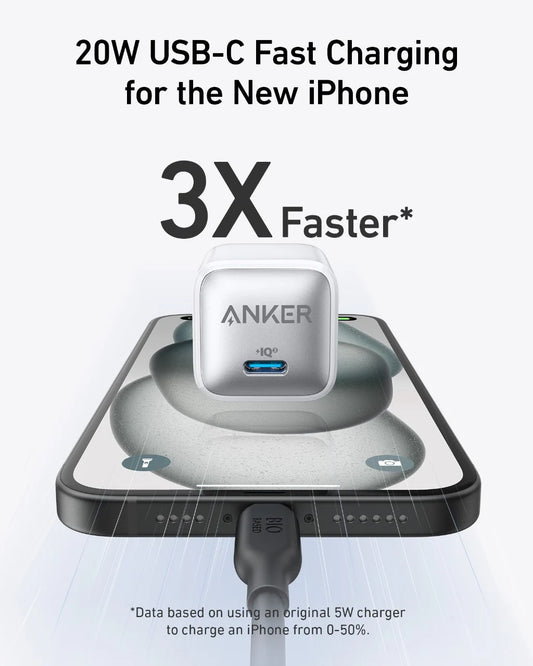 Anker 511 Charger (Nano Pro, 20W) Silver - A2637