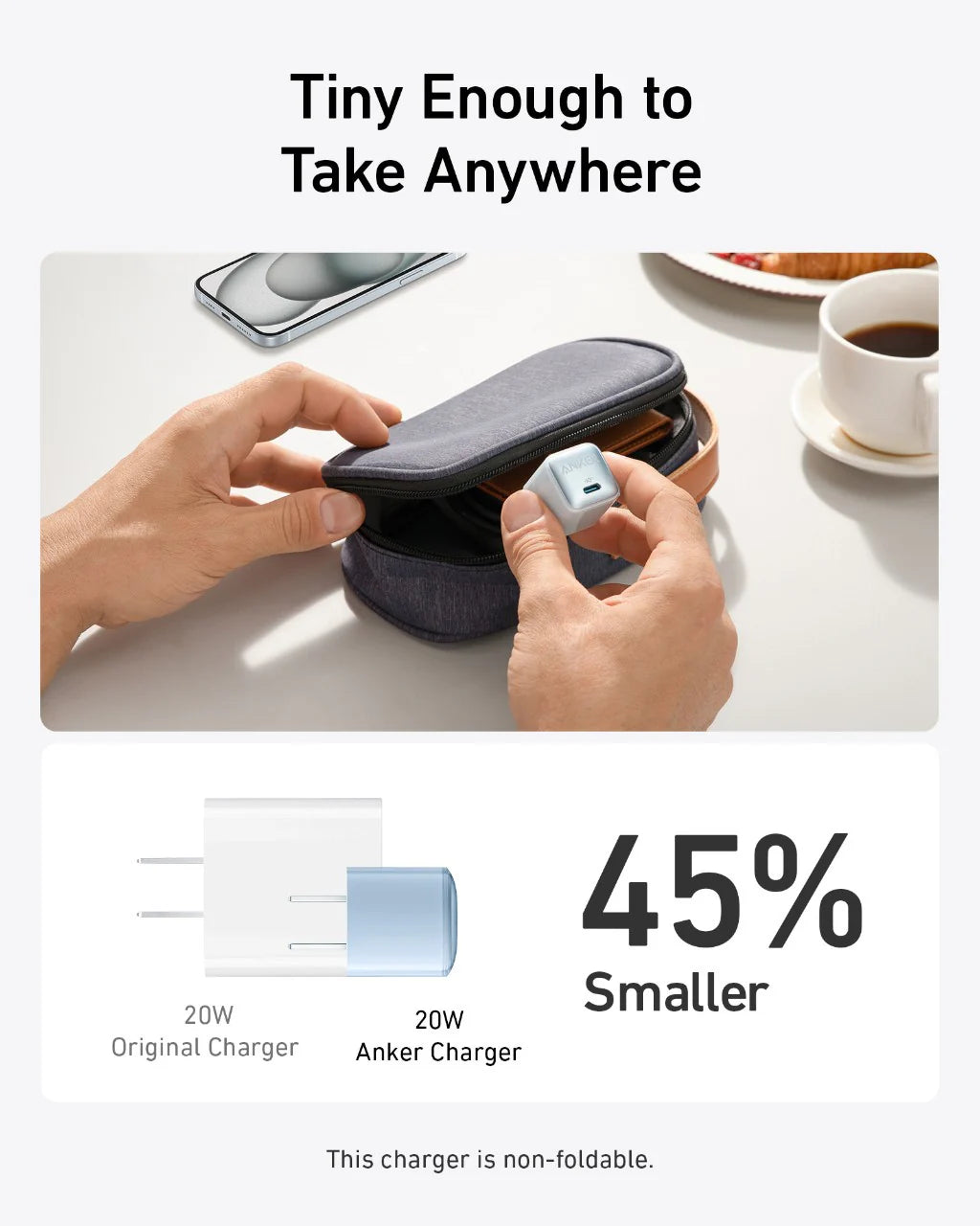 Anker 511 Charger (Nano Pro, 20W) Silver - A2637