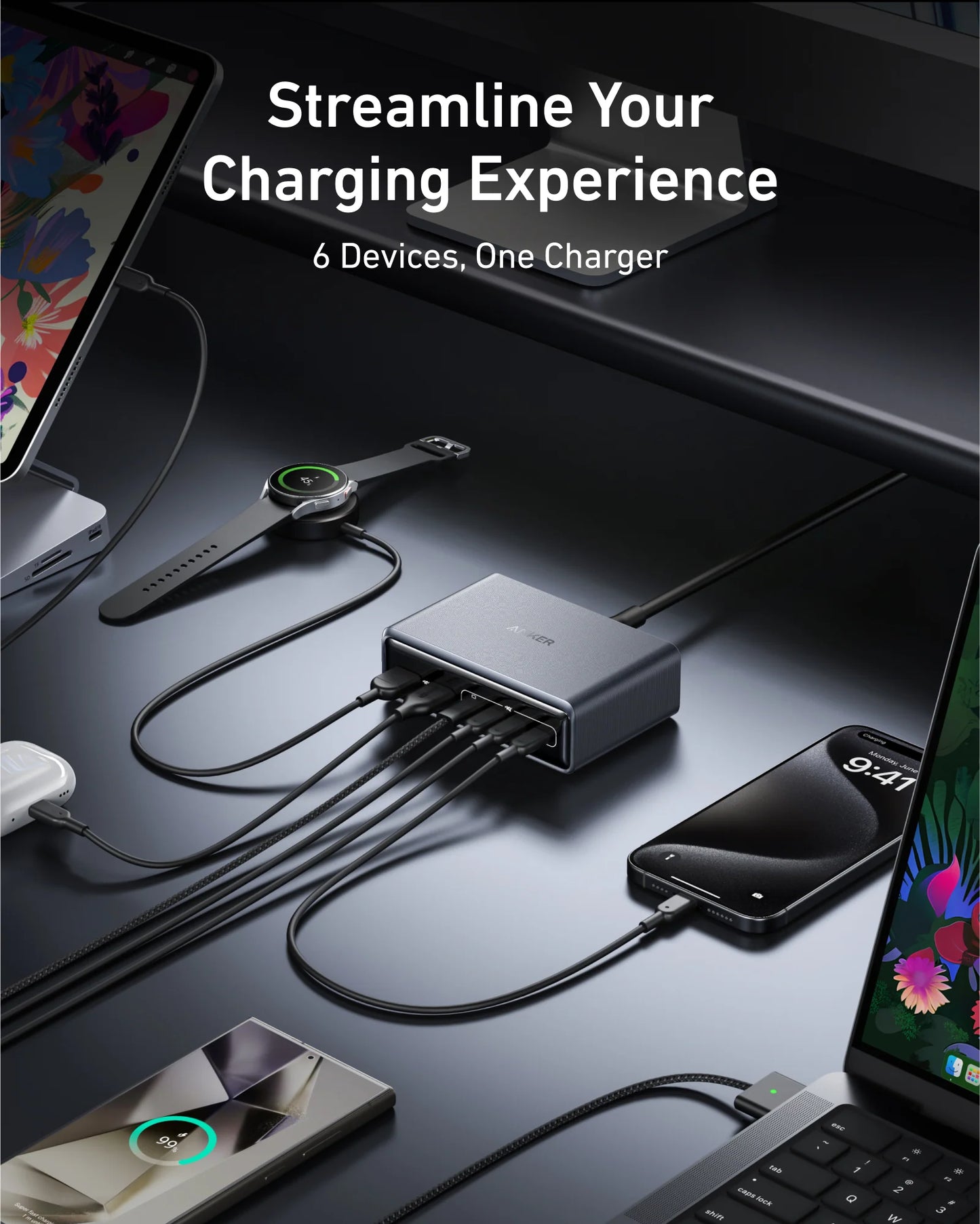 Anker Prime Charger (200W, 6 Ports, GaN) – A2683