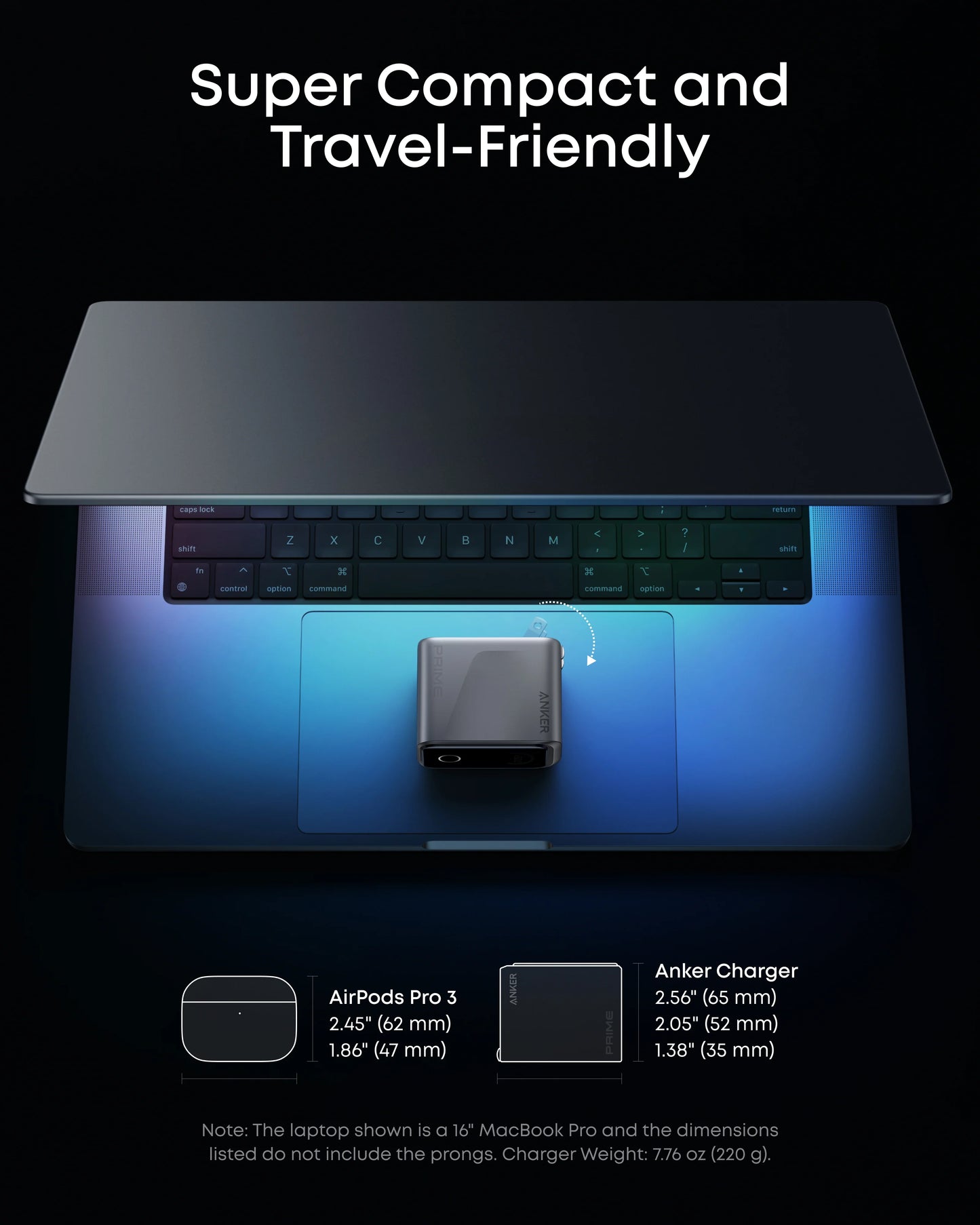 Anker Prime Charger (160W, 3 Ports, Smart Display) Global - A2687