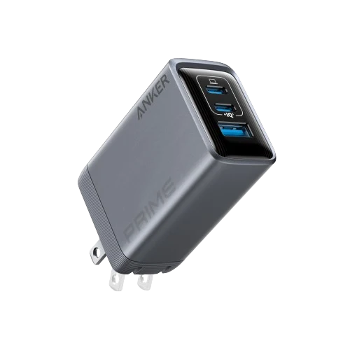 Anker power adapter with multiple USB ports on a white background
