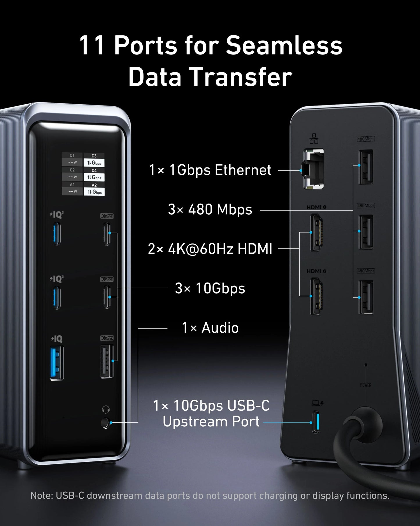 Anker Prime Charging Docking Station (14-in-1, Dual Display, 160W)) - A83B6