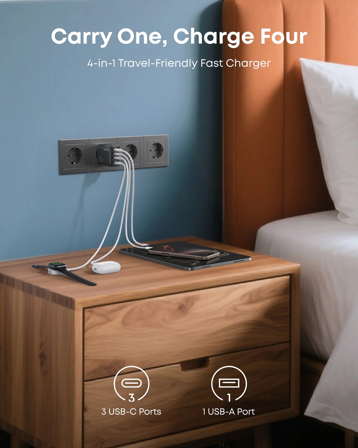 Anker Zolo 70W Charger 4-Port - A121C