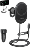 Anker MagGo Wireless Car Charger Qi2 (Pad, Built-In USB-C Cable) – B2932