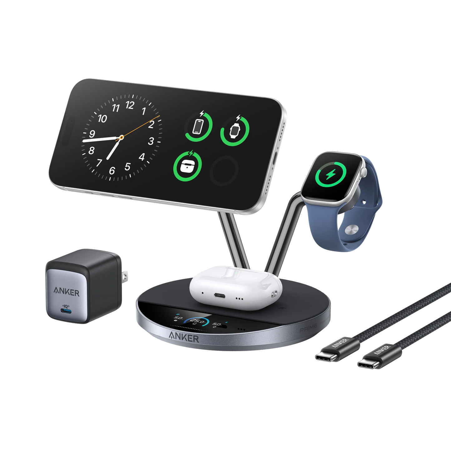 Anker Prime Wireless Charging Station (3-in-1, MagGo, AirCool, Dock Stand) 25W - B25X7