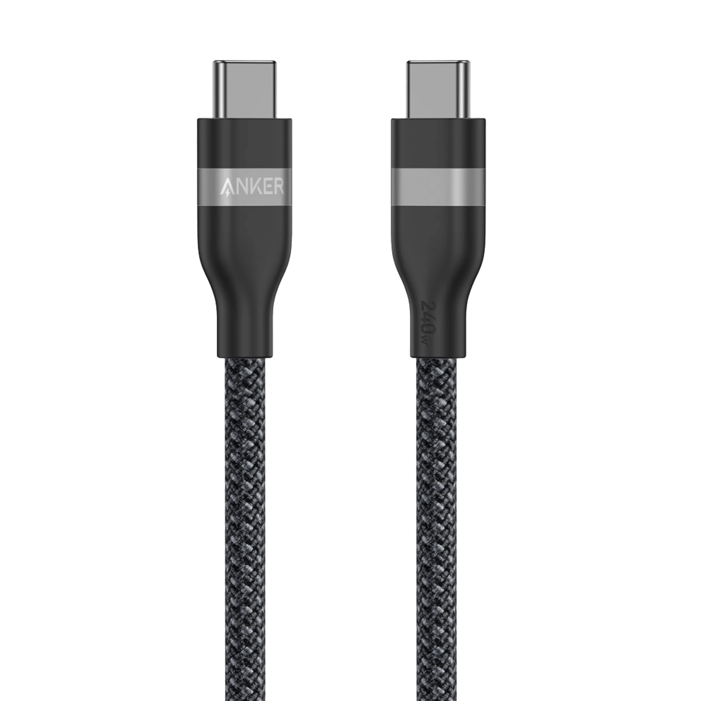 Anker USB C to USB C 240W Upcycled-Braided (3ft, Black) Fast Charging Cable – A82E2