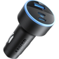 Anker car charger with dual USB ports on a white background