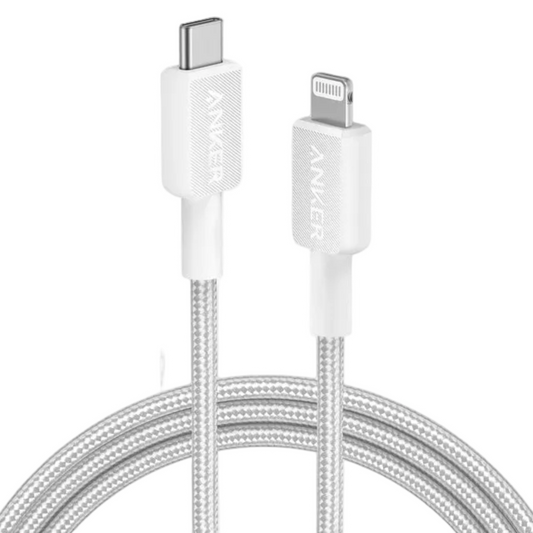 Anker 310 USB-C to Lightning Cable Braided (3ft, White) – A81A5