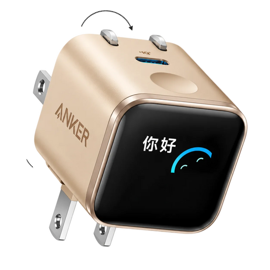 Anker Nano Charger (45W, Smart Display, 180° Foldable) Orange  – A121D